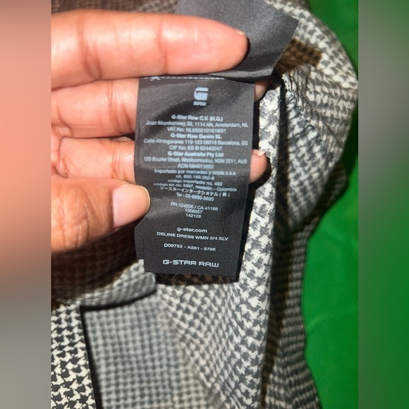 G-Star Mini Chic Black and White Checkered Dress size Small - Picture 7 of 8